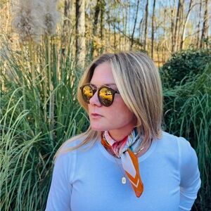 Stylish Orange and Gold Women's Scarf